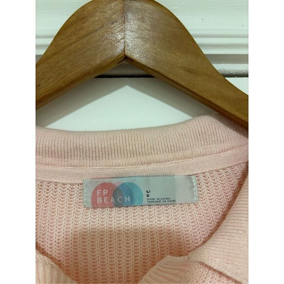Free People Picnic Sweater Mini Dress Ribbed in Pink Dogwood Large - Picture 3 of 5